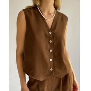 DONNI Oversized Twill Vest — S